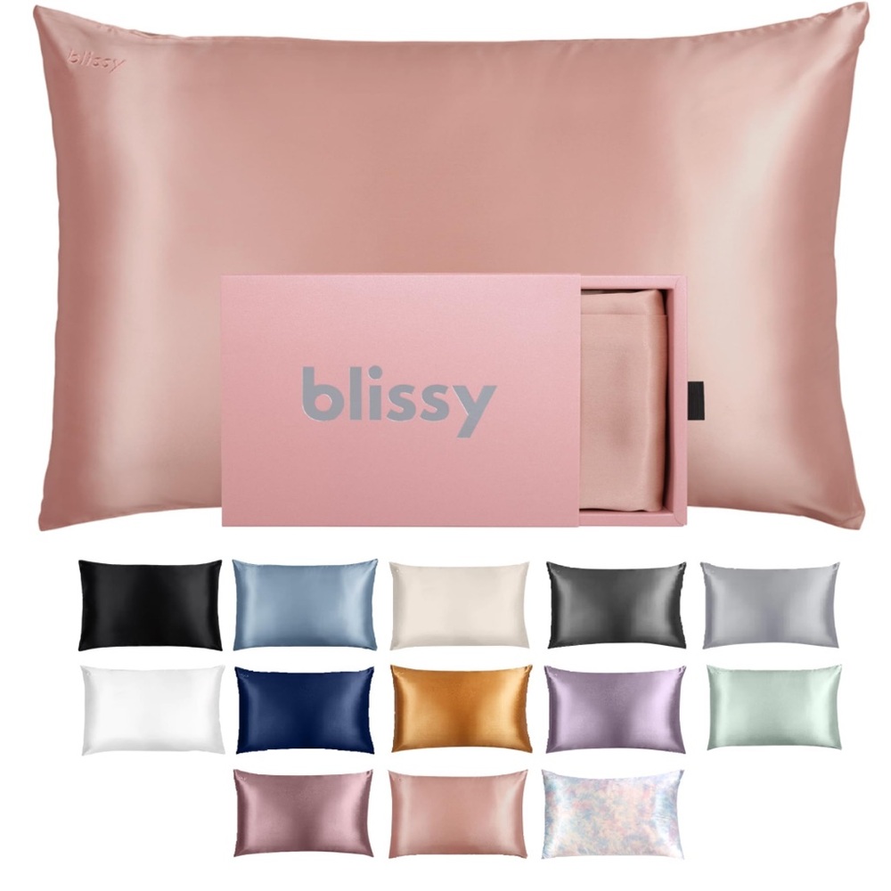 NIB Blissy Silk Pillowcase - 100% Pure Mulberry Silk (Rose Gold, King) - Picture 1 of 3